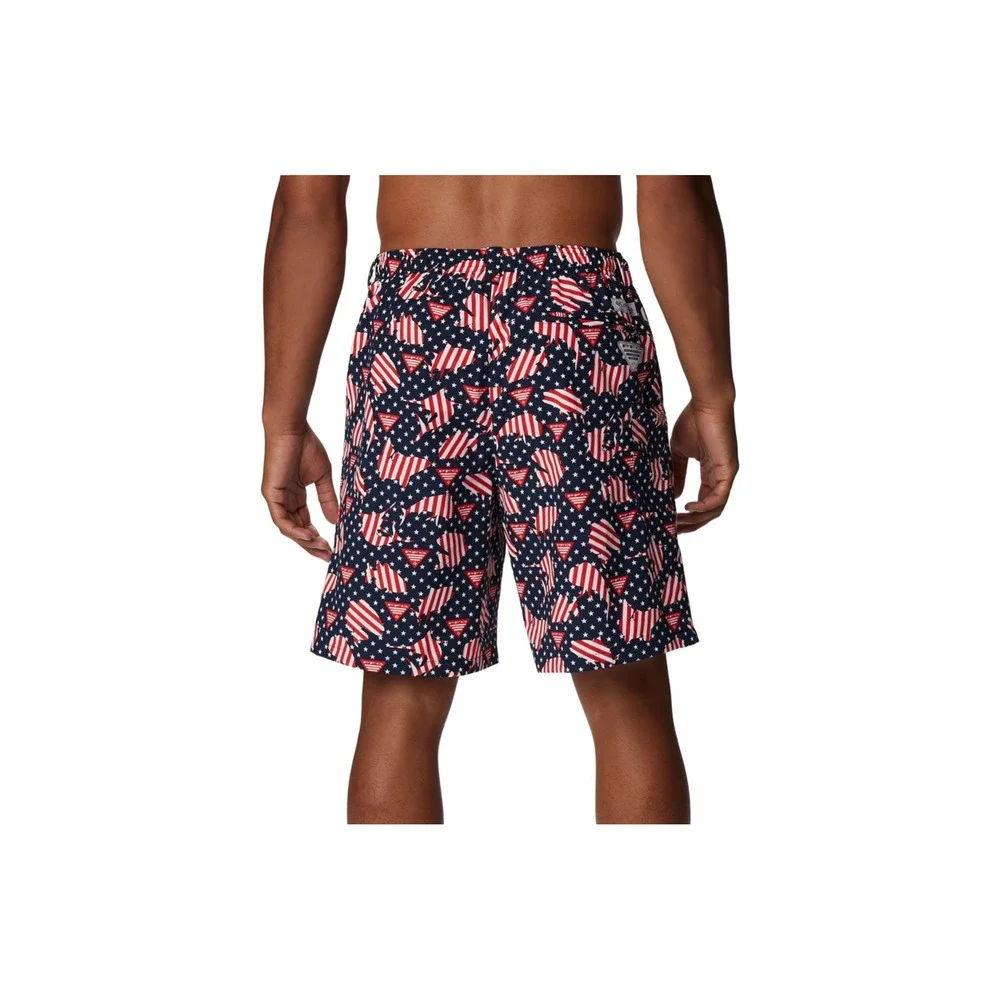Columbia PFG Super Backcast Water‎ Shorts Patriotic Fish Pattern Men's Small NWT